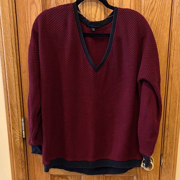 Sanctuary Sweaters - Sanctuary Burgundy V-Neck Sweater